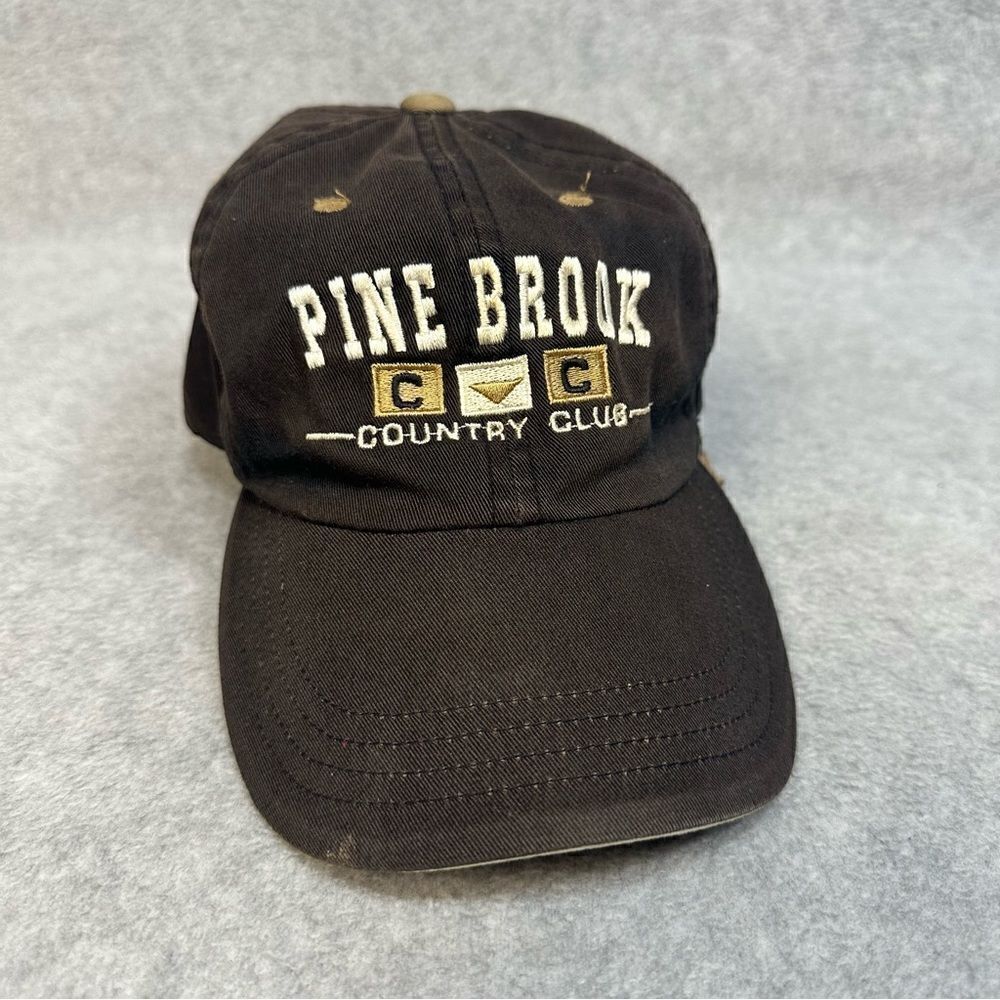 Pine Brook Country Club Hat‎ Adult OSFA Black Strapback Golf Casual Imperial
